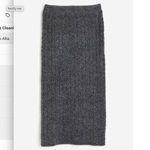 Grey Cableknit wool sweater skirt  M